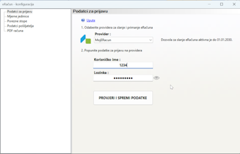 Podatci za kori�tenje MER servisa za slanje i primanje eRa�una