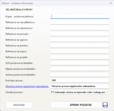 Dodatni podatci vezani uz eRa�un